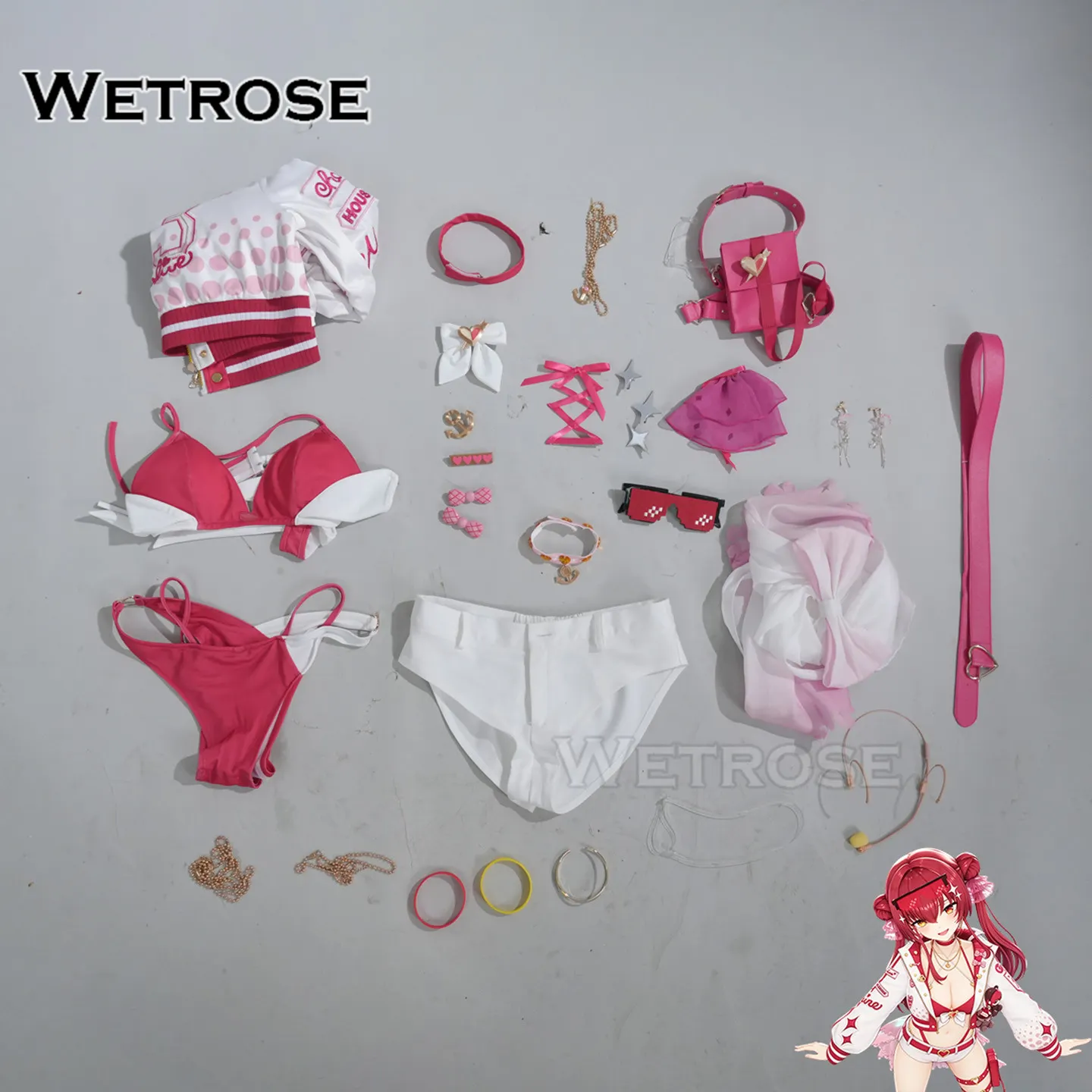 [Wetrose] Pre-Order Hololive JP Vtuber Houshou Marine 7th Anniversary Swimsuit Cosplay Costume宝鐘マリン７周年3D新水着コスプレ
