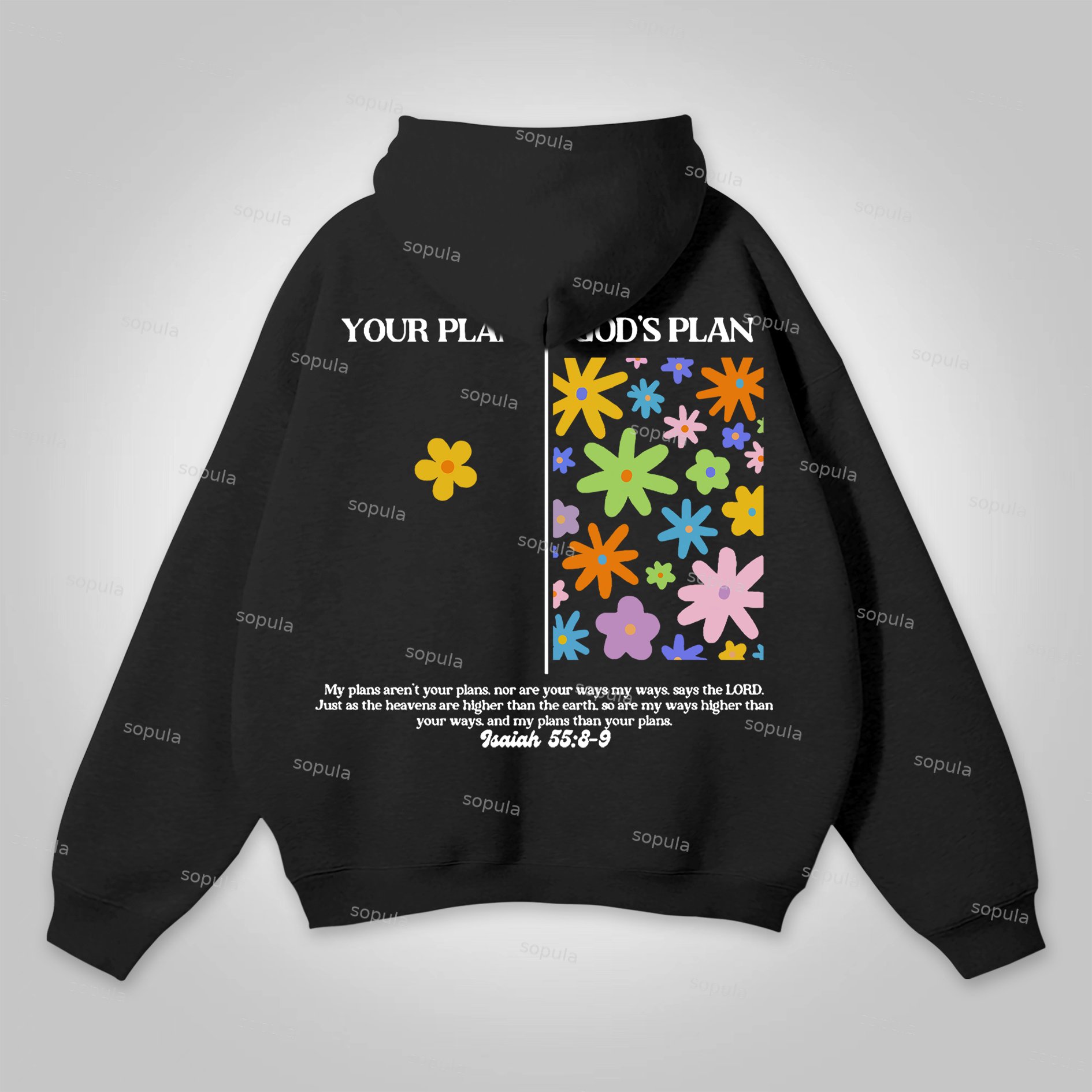 Unisex Casual God's Plan Print Graphic Hoodie - Sopula｜Premium Graphic Tees & Graphic Clothing