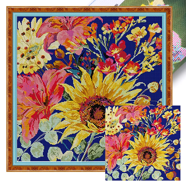 Spring Brand The Moon Falls And The Flowers Rise - Printed Cross Stitch 11CT 60*60CM