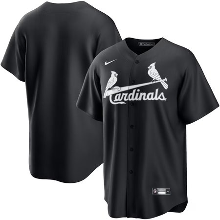 Youth St. Louis Cardinals  Black Lights Out Replica Jersey