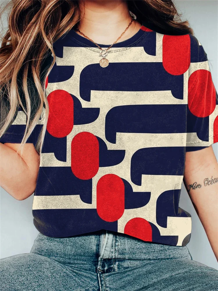 Women's Funny Dachshund Print Casual T-Shirt