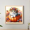 40x40cm Halloween Katze 5D DIY Vollbohrer Runde Diamond Painting Kit Wanddekoration