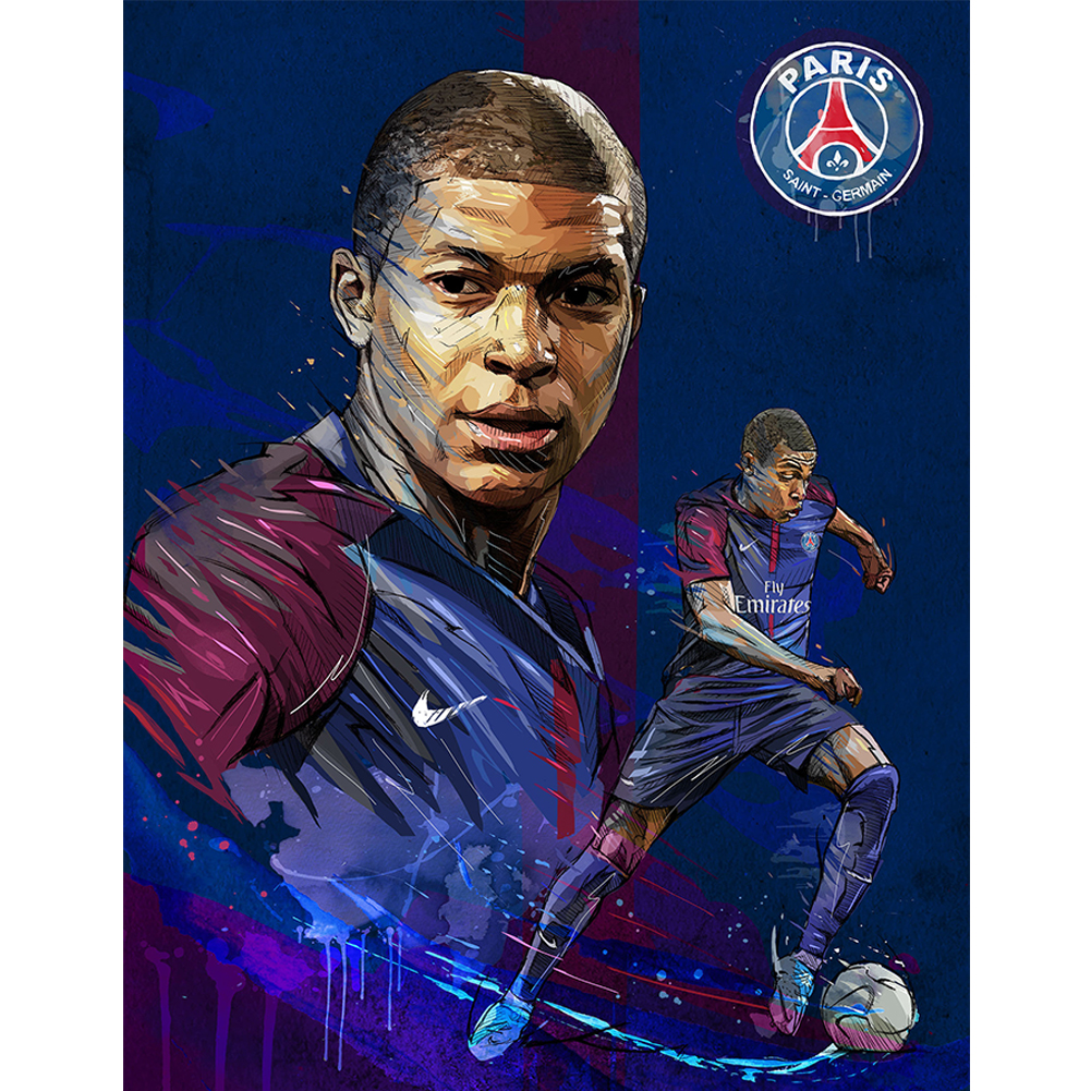 

Soccer Star Mbappe - Round Drill Diamond Painting - 30*40CM, 501 Original