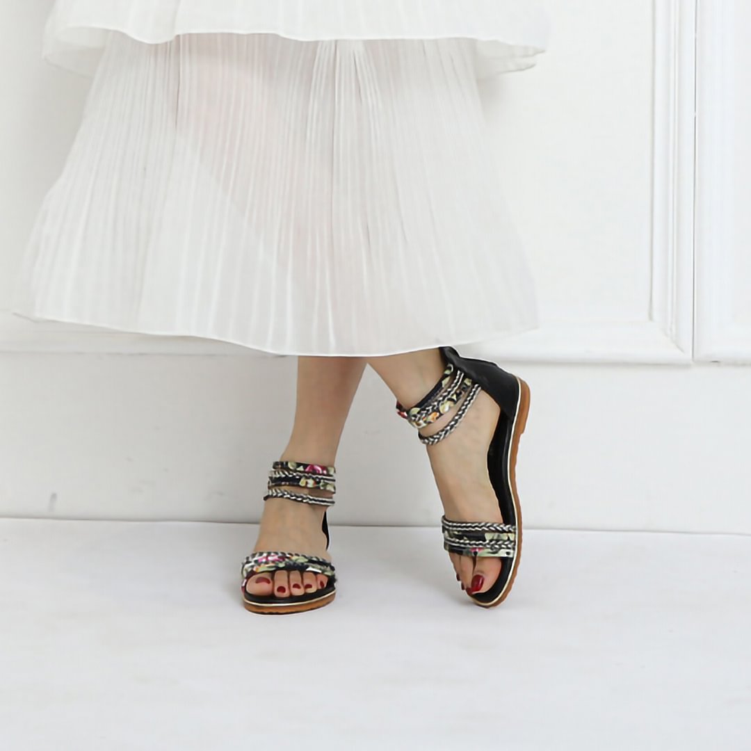 Letclo™ 2021 Summer Flat-heel Bohemian Flat Rhinestones Female Sandals letclo Letclo