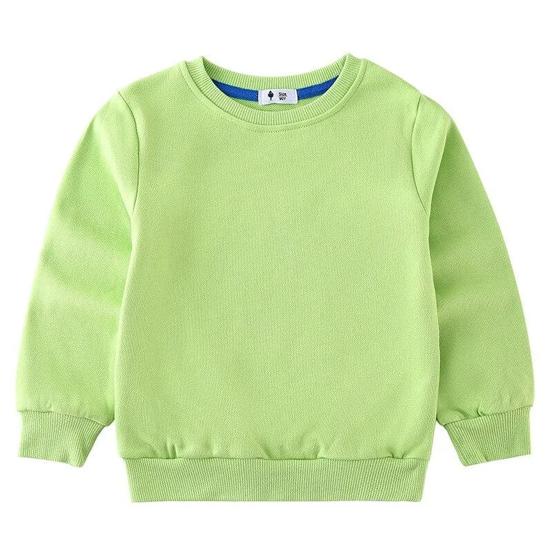 2-8T Toddler Kid Baby Boy Girl Spring Clothes Pullover Top Long Sleeve Sweatshirt Casual Plain Candy color Hoodies Sweet Outfit