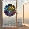 (25cm)DIY Acrylic Jigsaw Puzzle Window Hanging with Hanging Chain DIY Stained Glass Decoration Round Window Puzzle Decor for DIY Craft Project (Stained Glass Tree of Life)