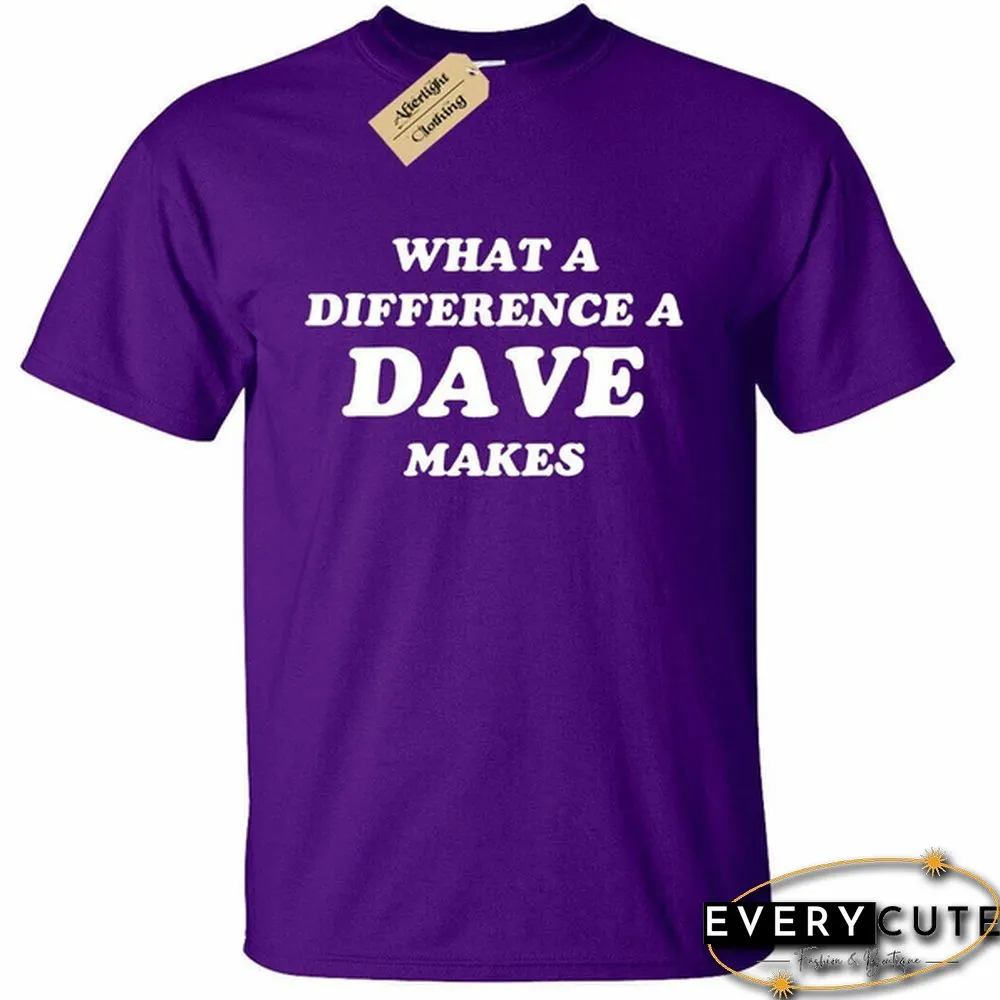 详情 Mens What a difference a DAVE makes T-Shirt Funny David Name gift