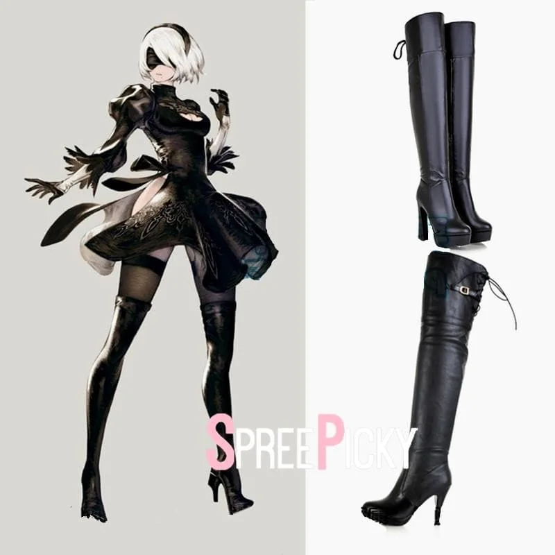 Nier Automata 2B Over Knee Cosplay Boots SP179650