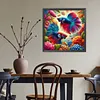 Diamond Painting -DIY Round Drill Fighting Fish in the Flower Bushes(40x40cm)