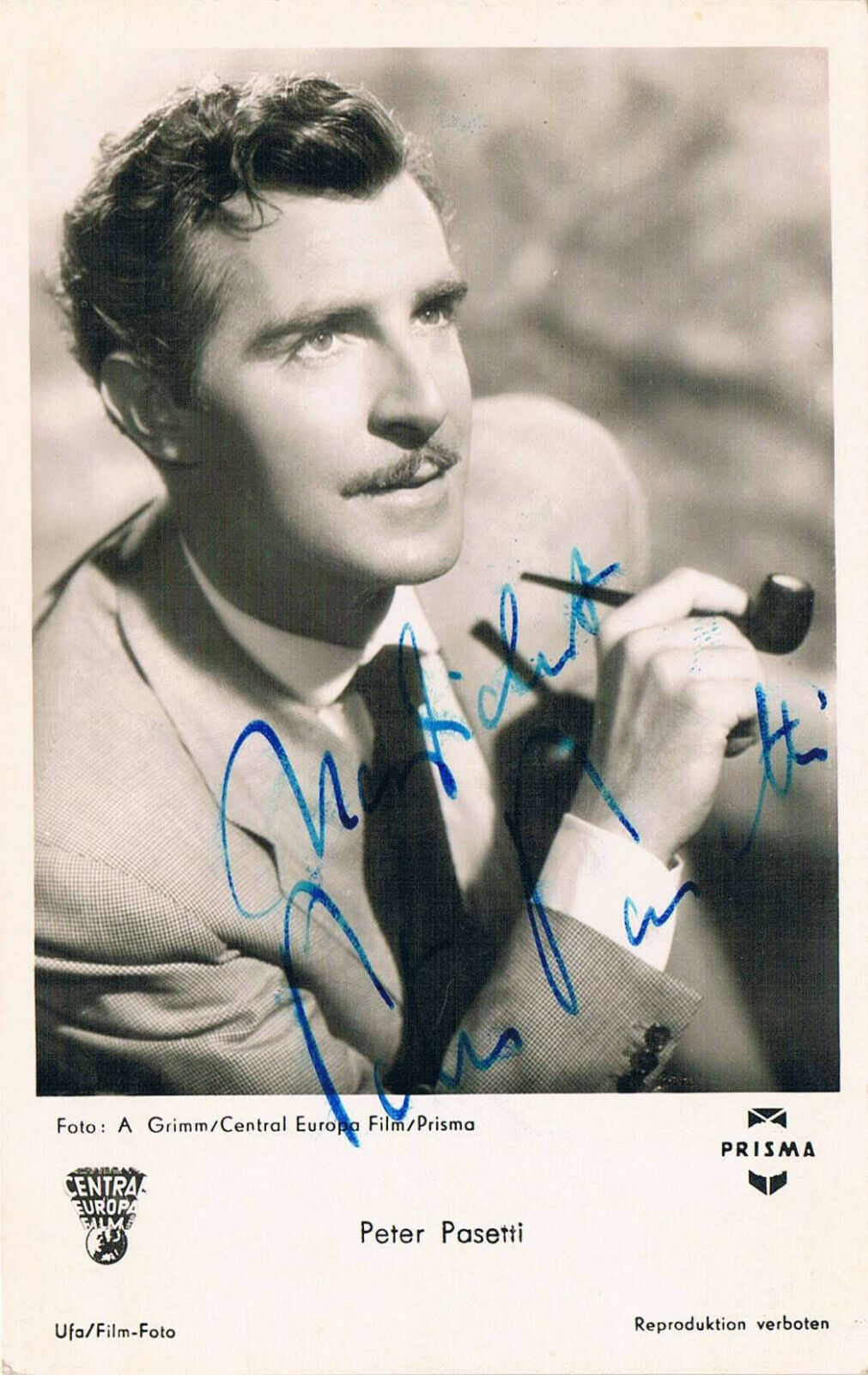 Peter Pasetti 1916-96 autograph signed postcard Photo Poster painting 3.5x5.5