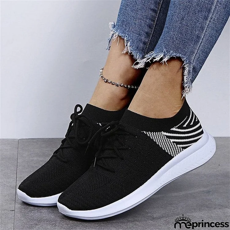 Sporty Soft Sole Mesh Lace-Up Loafers