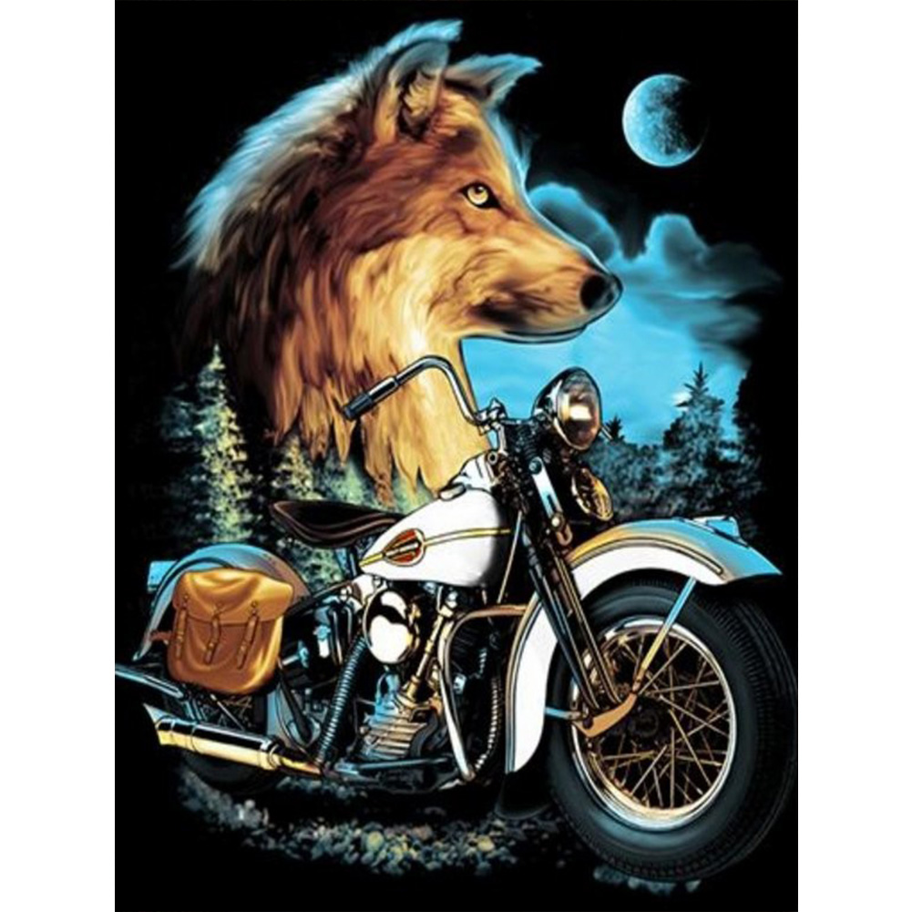 

Motorcycle and Wolf - Round Drill Diamond Painting - 30*40CM, 501 Original