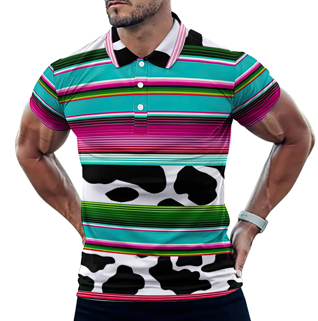 Baja Serape Print Men's Short Sleeve Shirt