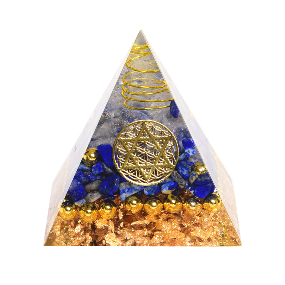 

Amethyst Crystal Orgonite Pyramid Ornament Healing Peridot Home Decor (C), 501 Original