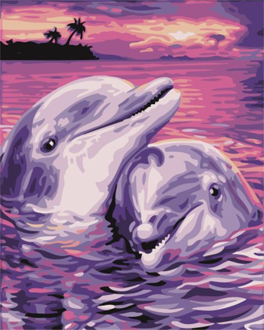 

Dolphin Lovers – Paint By Numbers - 40*50CM, 501 Original