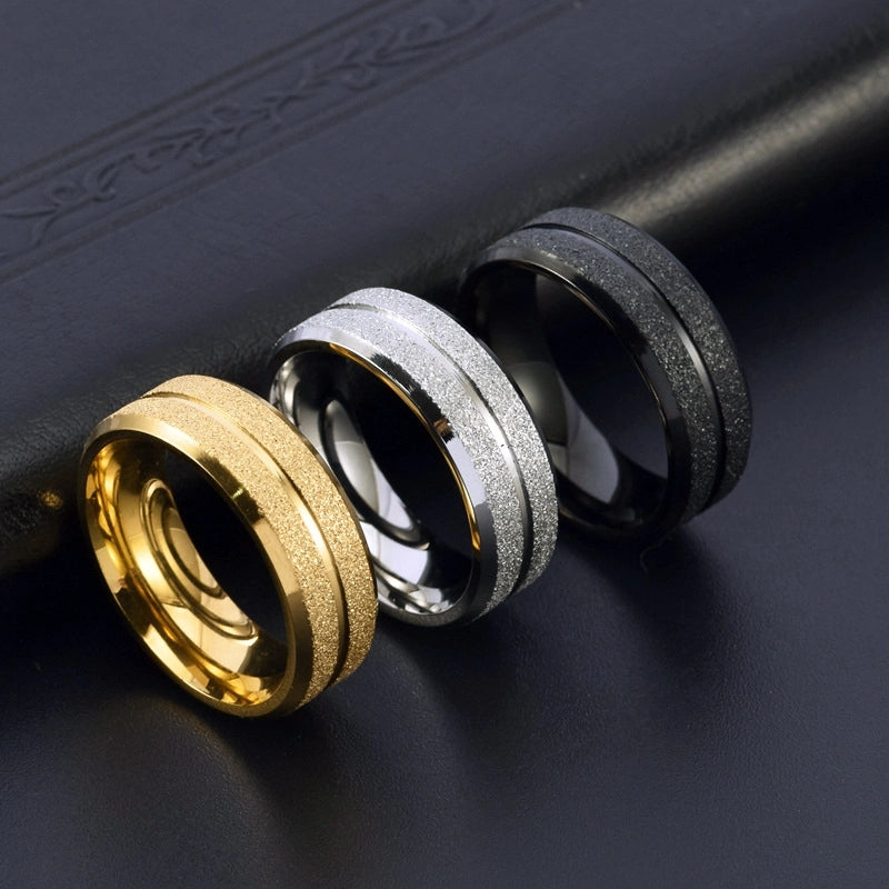 Minimalist Geometric Solid Color Titanium Steel Unisex Rings