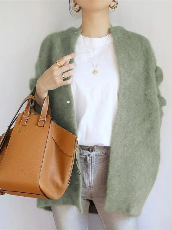 Women Half Sleeve V-neck Solid Color Dress