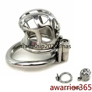 pornhint Pornhint Stainless Steel Male Chastity Cage Small Metal Lock Belt Ring Device Restraints