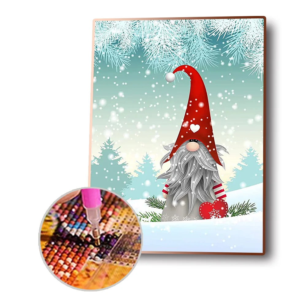 Full Round Diamond Painting 30*40cm - Gnome Christmas