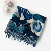 Colorful Flower Painting Soft Tassels Shawl Scarf
