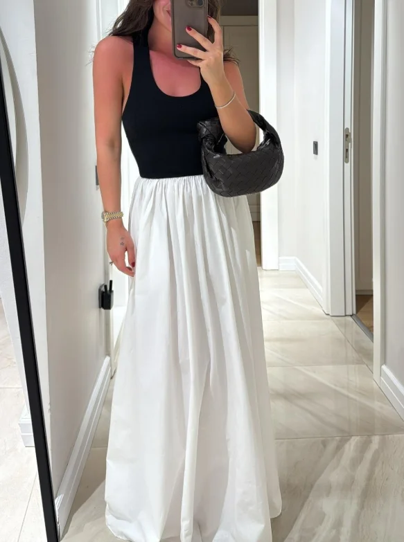 Women's contrast color vest dress