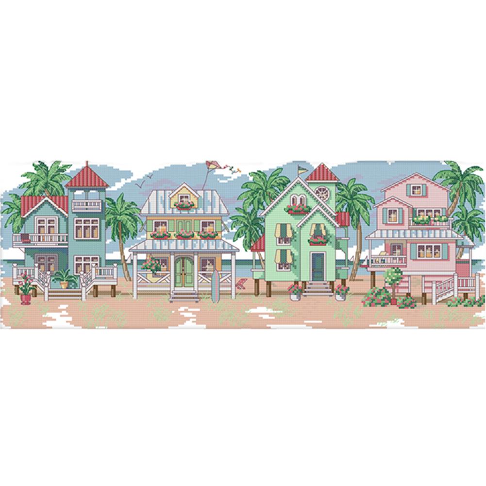 

Scenery - 14CT Stamped Cross Stitch - 54x21cm, 501 Original
