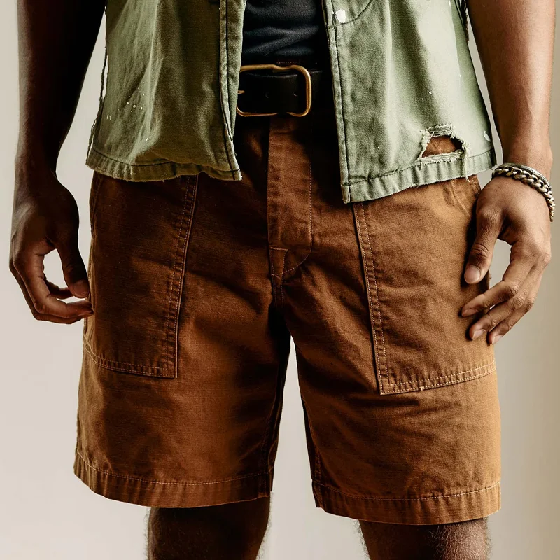 1950s Military Classic 9oz 100% Cotton Brown Short