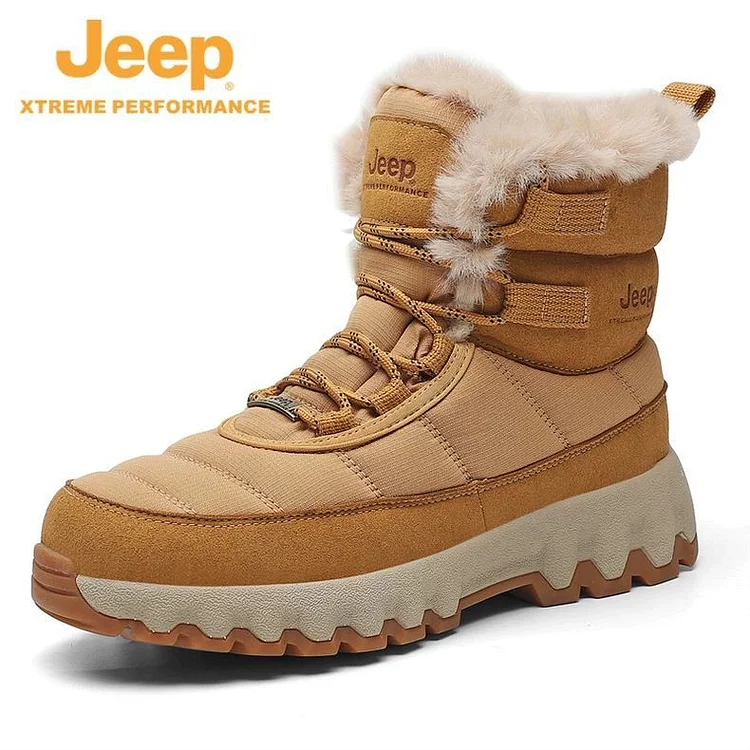 JEEP winter women's plus velvet thick warm outdoor non-slip waterproof boots
