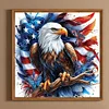 Amerikanische Flagge Adler - runder Bohrer Diamantmalerei - 30*30cm