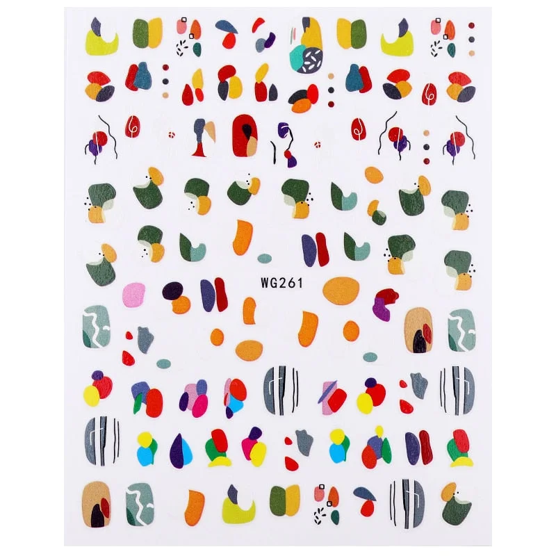 Ripple Marble Blooms Stickers For Nails Manicures Japanese Color Stitching Design Nails Art Stickers Adhesive Tape Decoration