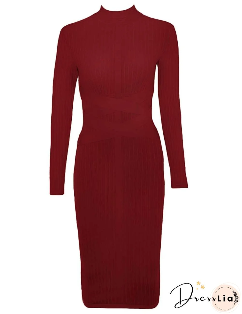 Ocstrade Bodycon Dress Nude Turtleneck Rayon Long Sleeve Bandage Dress High Quality Ribbed Womens Midi Bandage Dress Sexy