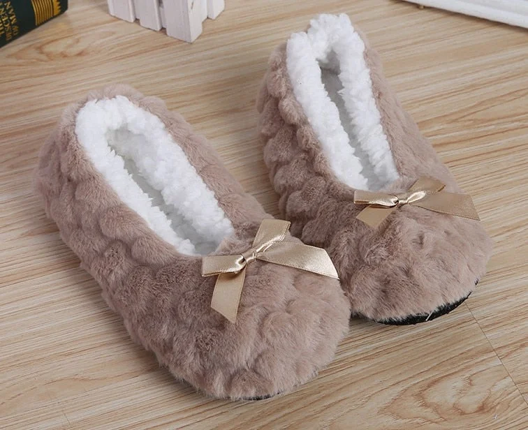Mntrerm New Cute 2022 Indoor Home Slippers Warm Soft Plush Slippers Non-slip Indoor Fur Slippers Solid Color Cute Women Shoes