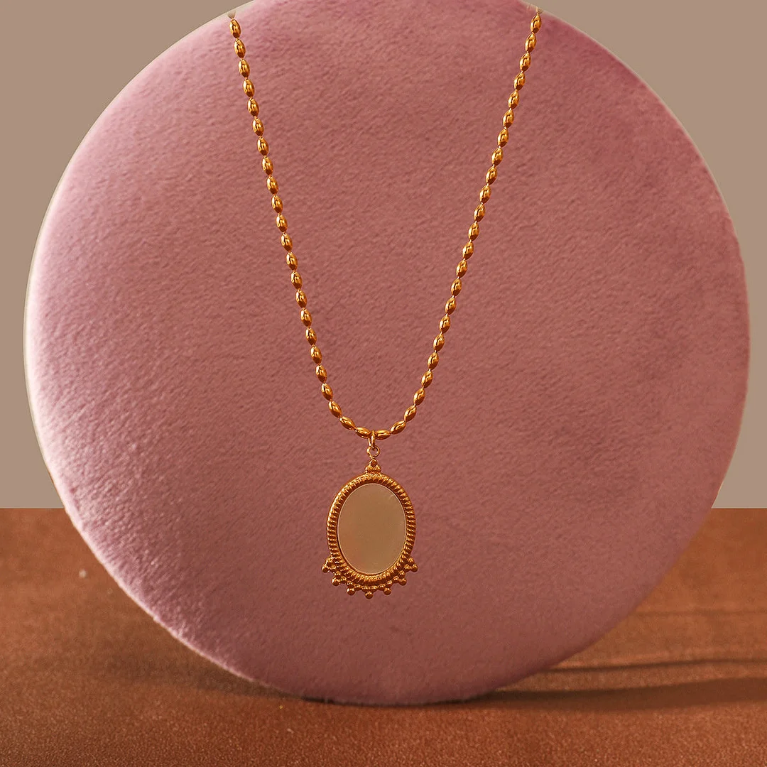 Ruby Pearl Stainless Steel Necklace