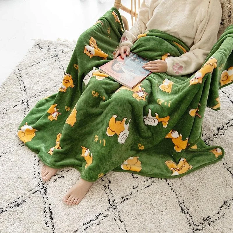 Cute Shiba Inu Fluffy Fleece Blanket SP14604