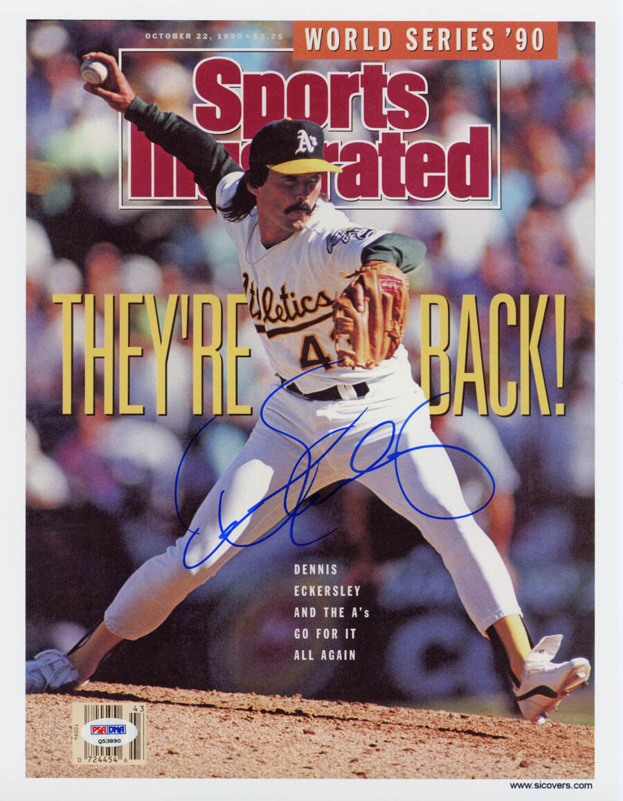 Dennis Eckersley SIGNED Sports Illustrated Print Oakland A's PSA/DNA AUTOGRAPHED