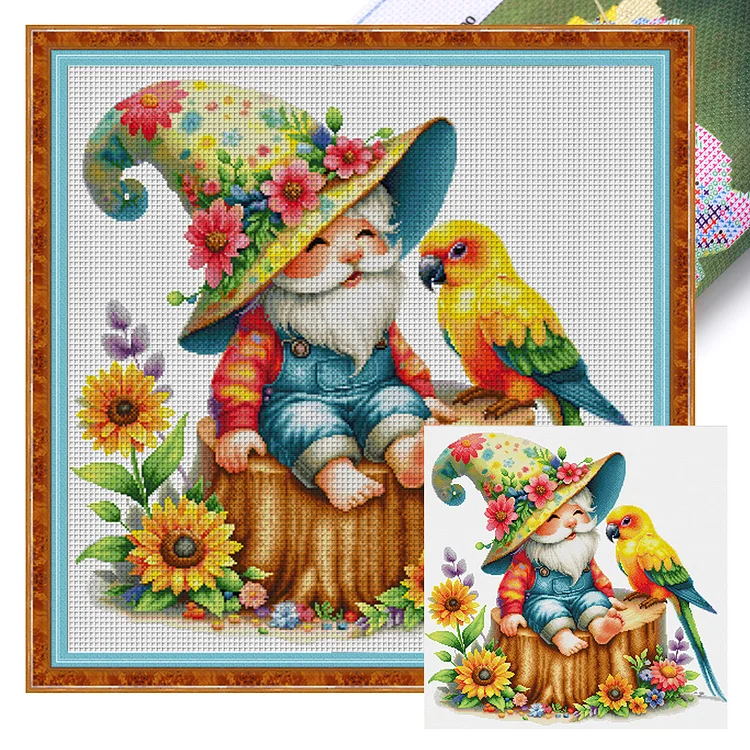 【Spring Brand】Parrot Dwarf - 11/14/16CT Printed cross stitch-Multiple Size gbfke