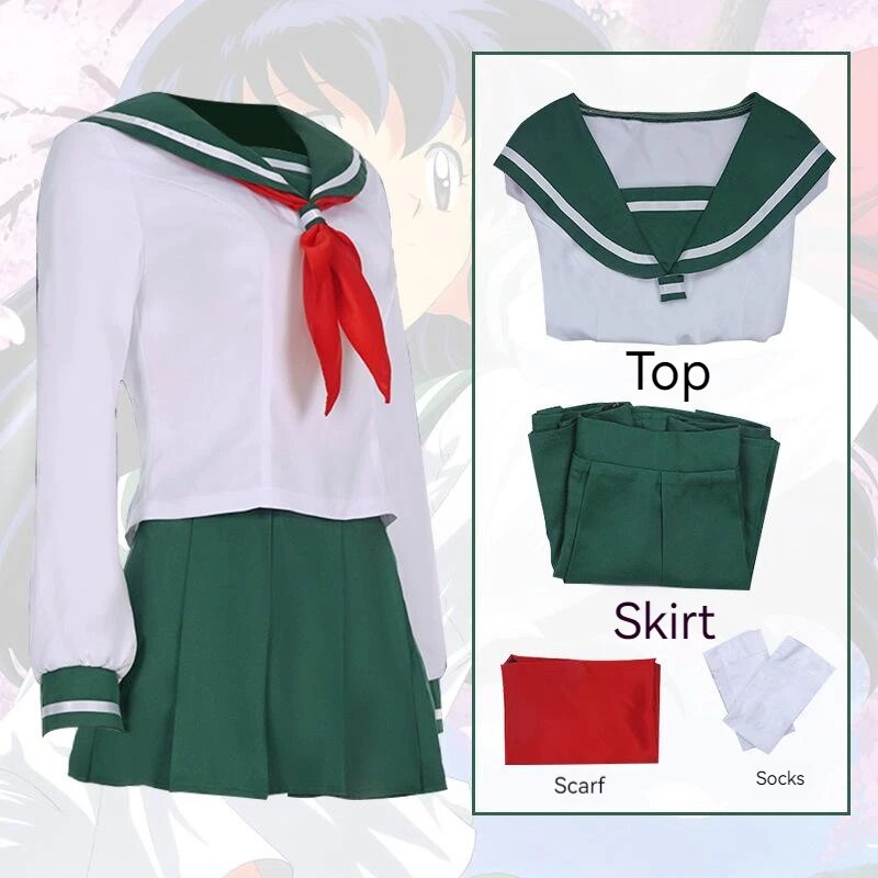 [Wetrose] In Stock Kagome Higurashi Cosplay Costume Inuyasha JK School Uniform Seifuku Anime Full Set