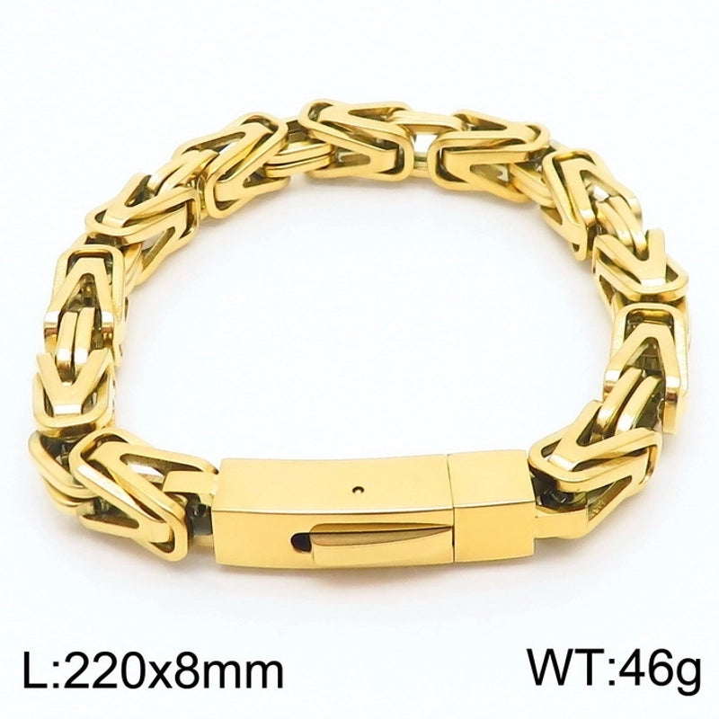 Punk Geometric Stainless Steel Plating Men’s Bracelets