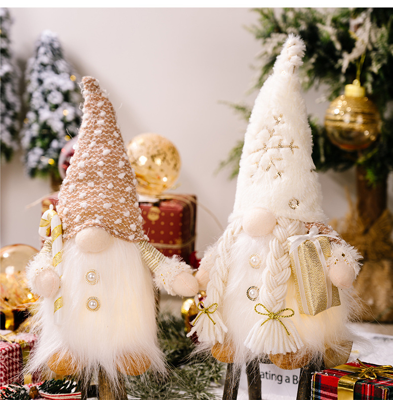 Tegooe 30cm LED Lighted Christmas Gnome Plush Doll Decoration