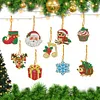 9pcs DIY Double-Sided Rhinestone Acrylic Diamond Painting Christmas Tree Pendant(Christmas animals)