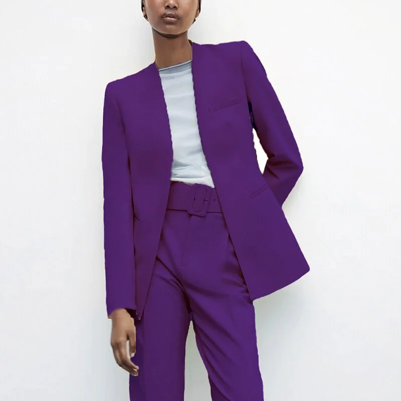 Za Women's With Belt Pant Pink High Waist Harem Pant Female Solid Office Ladies Trousers Purple Pockets Casual Streetwear Summer