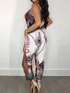 Peacock Printed Sleeveless Jumpsuits