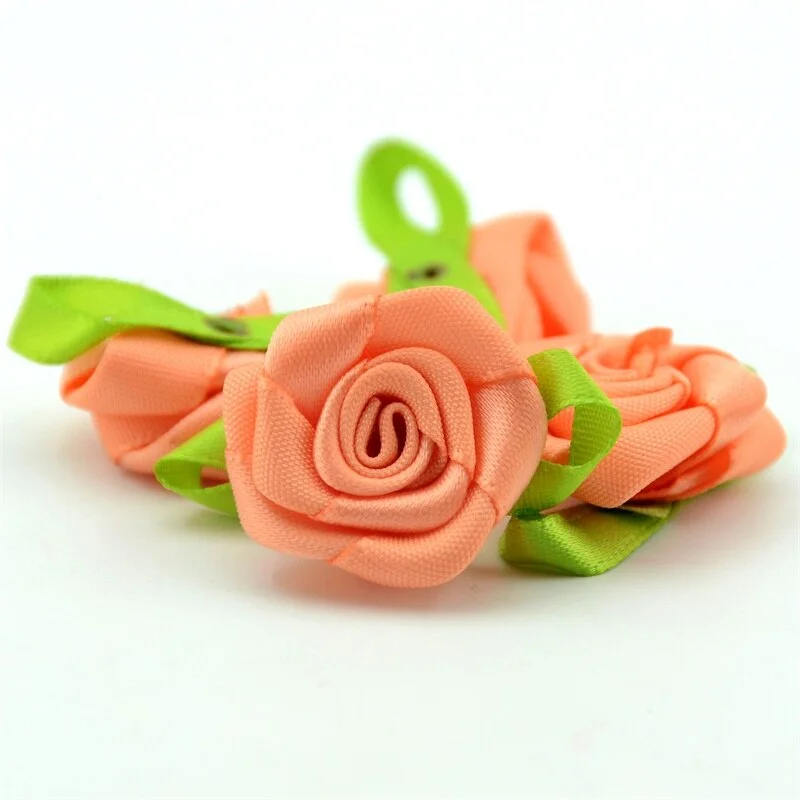20PCS 3CM Satin Ribbon Artificial Silk Rose Flower Heads For Wedding Decoration Handmade DIY Gift Box Craft Scrapbooking