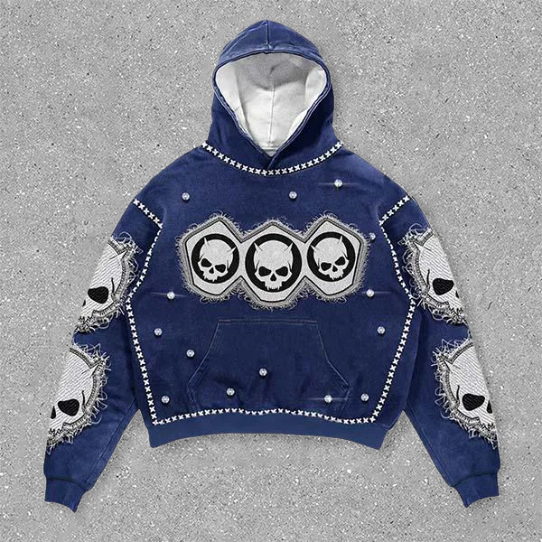 Vintage Skull Oversized Hoodie