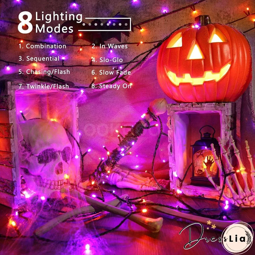 Solar String Lights With Remote Control For Halloween Decoration
