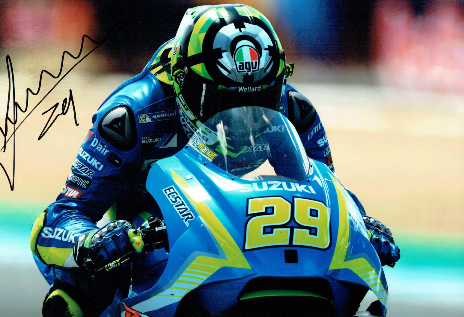 Andrea IANNONE 2017 SIGNED Suzuki MOTOGP 12x8 Autograph RACE Photo Poster painting 2 AFTAL COA