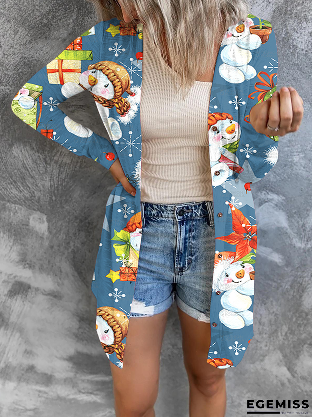 Casual Christmas Snowman Outerwear | EGEMISS