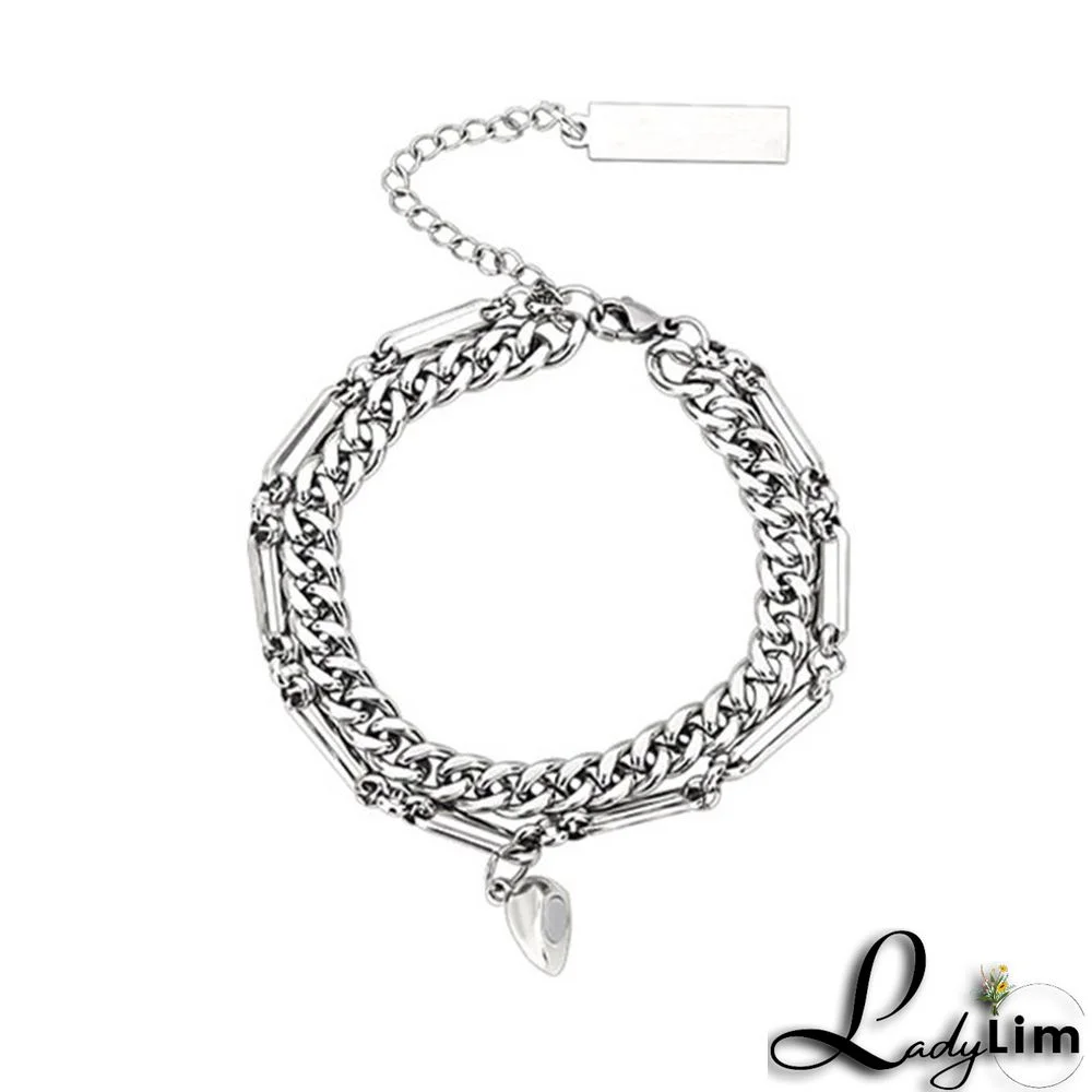 Magnet Heart Chain Couple Bracelet