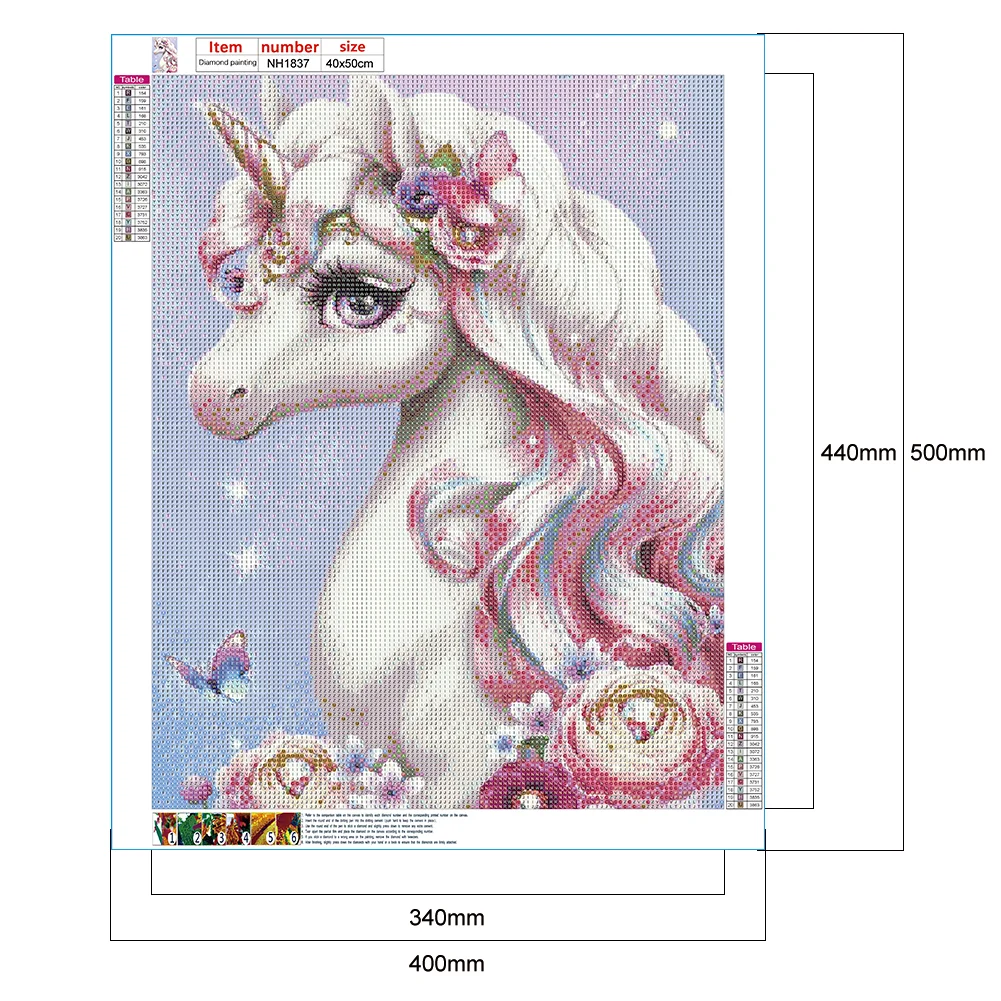 Full Round Diamond Painting 40*50cm - Unicorn