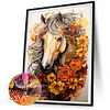 (40*60cm)Sunflower Horse - Round Partial AB Drill Diamond Painting